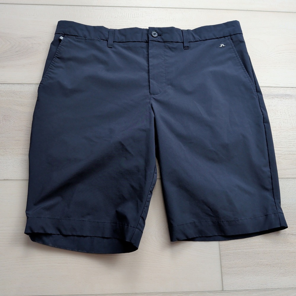 J. Lindeberg Shorts Mens 34 (Fits‎ 36) Eloy Tapered Micro Stretch Golf Navy Blue